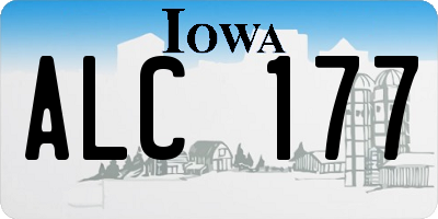 IA license plate ALC177