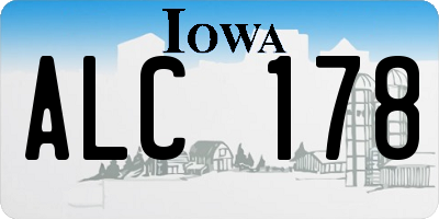 IA license plate ALC178