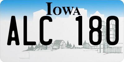 IA license plate ALC180