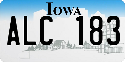 IA license plate ALC183