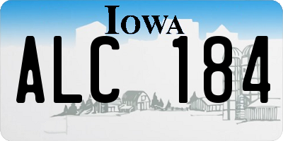 IA license plate ALC184