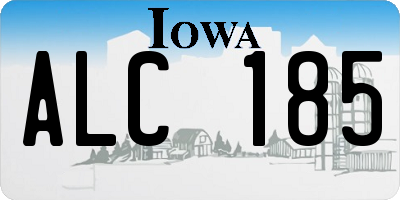 IA license plate ALC185