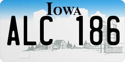 IA license plate ALC186