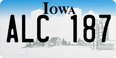 IA license plate ALC187