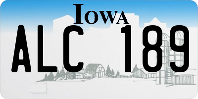 IA license plate ALC189