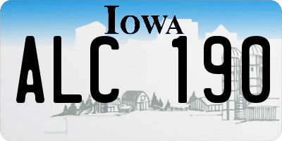 IA license plate ALC190