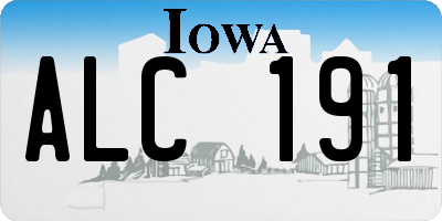 IA license plate ALC191
