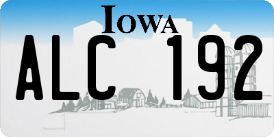 IA license plate ALC192