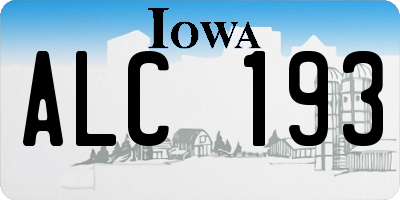 IA license plate ALC193
