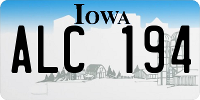 IA license plate ALC194