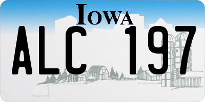 IA license plate ALC197