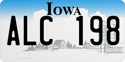 IA license plate ALC198