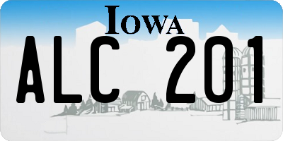 IA license plate ALC201