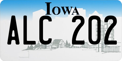 IA license plate ALC202