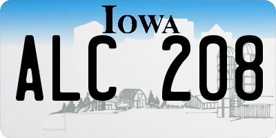 IA license plate ALC208
