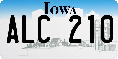IA license plate ALC210