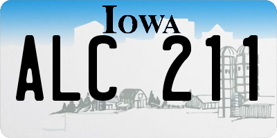 IA license plate ALC211
