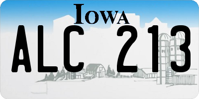 IA license plate ALC213