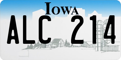 IA license plate ALC214
