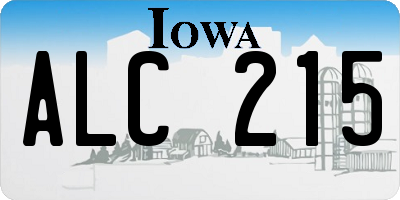 IA license plate ALC215