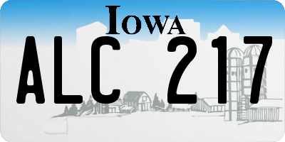 IA license plate ALC217
