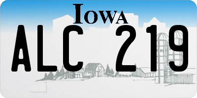 IA license plate ALC219