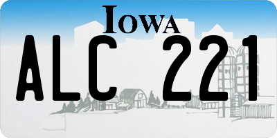 IA license plate ALC221