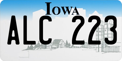 IA license plate ALC223