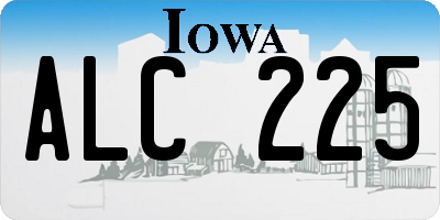 IA license plate ALC225