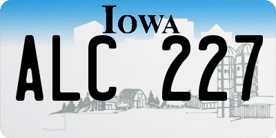IA license plate ALC227