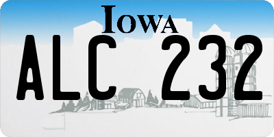 IA license plate ALC232