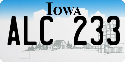 IA license plate ALC233