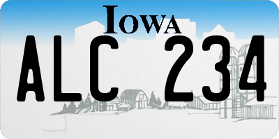 IA license plate ALC234