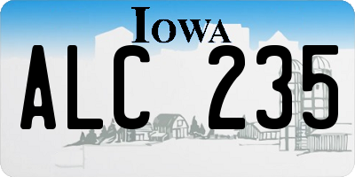 IA license plate ALC235