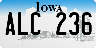 IA license plate ALC236