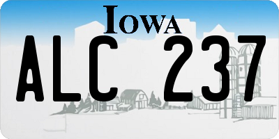 IA license plate ALC237