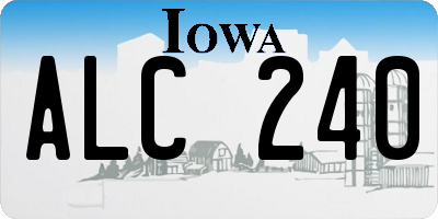 IA license plate ALC240