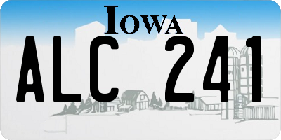 IA license plate ALC241