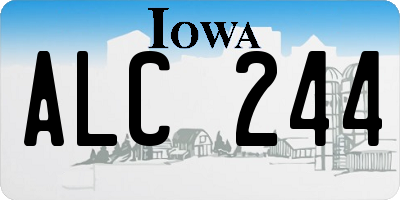 IA license plate ALC244