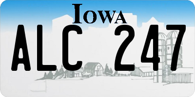 IA license plate ALC247