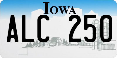 IA license plate ALC250