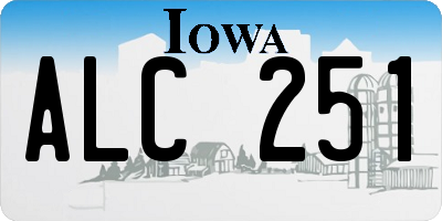 IA license plate ALC251