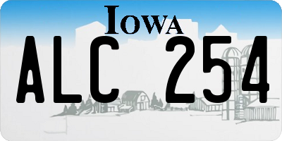 IA license plate ALC254