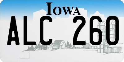 IA license plate ALC260