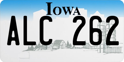 IA license plate ALC262