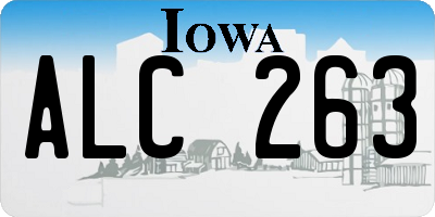 IA license plate ALC263