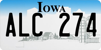 IA license plate ALC274