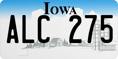 IA license plate ALC275