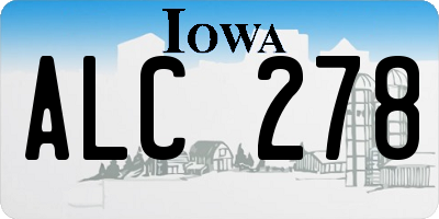IA license plate ALC278