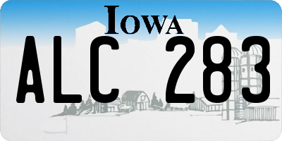 IA license plate ALC283